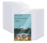 AKONEGE 12PCS 11x17 Rigid Print Protectors Hard Plastic Sheet Protectors, Clear Heavy Duty Top Loaders Menu Holder Poster Sleeves Page Protectors Frames Holder for Magazine Photo Paper Poster Prints