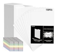 AKONEGE 150 Pack Comic Book Dividers with Tab and 12 Pack Colorful Label Stickers, 28.5x18.4cm/11.25" x 7.25" White Plastic Card Separator Comic Dividers Boards for Comic Book Storage Boxes & Bins
