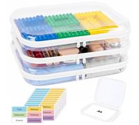 AKONEGE 3 Pack Large Hard Shell Zipper Case, Waterproof Clear Toiletry Bags for Travel, Protective Cosmetic Makeup Organizer, Storage Pouch for Puzzles, Board Games, Stationery, Toys, 35x30x5cm, White