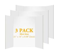 AKONEGE 3 Pack White Tri Fold Poster Board, 536 x 356mm Small Presentation Boards Folable Display Boards, Lightweight Corrugated Boards for School Table Top Projects and Business Exhibitions