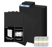 AKONEGE 30 Pack Comic Book Dividers 28PT Thick Black Frosted Plastic Book Dividers with Write-On Tabs & Stickers, 28.5x12.4cm Organize Boards for Comic Storage Boxes, Bins, Magazines, Fabric, File
