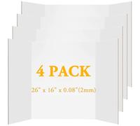 AKONEGE 4 Pack White Tri Fold Presentation Board 400x666 mm Medium Size Display Board Lightweight & Foldable Posterboard for Drawing, School Projects, Showcasing Artwork