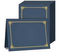 AKONEGE 50 Packs Certificate Holders, Navy Blue Diploma Holders, 350gsm, Certificate Covers with Gold Foil Border for Letter Size 8.5 x 11 Certificates, Cardstock, Award, Graduation, Document Papers