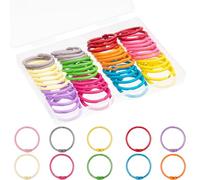 AKONEGE 50Pcs Binder Rings 25mm/1 Inch Multicolor Loose Leaf Book Rings for Index Cards Flash Cards, Binding Rings for Papers Keyrings, Metal Ring Binder Clips for School, Office, Home -10 Colors