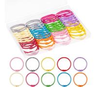 AKONEGE 50Pcs Binder Rings 30mm/1.2 Inch Multicolor Loose Leaf Book Rings for Index Cards Flash Cards, Binding Rings for Papers Keyrings, Metal Ring Binder Clips for School, Office, Home -10 Color