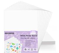 AKONEGE 50PCS White 11" x 14" Poster Board Paper, Posterboard, Paper Poster Boards for DIY Arts, Crafts, Drawing, Painting, Signs, School Projects, Office Supplies