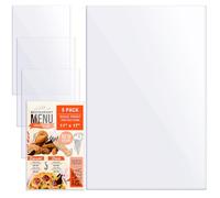 AKONEGE 5Pcs 11" x 17" Rigid Print Protectors Clear Plastic Sleeves for Prints, Heavy Duty Hard Sheet Protectors Top Loading Crystal Poster Frames Menu Cover Paper Sleeves for Magazine Poster Photo