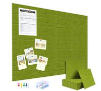 AKONEGE Cork Board Alternative 120 x 90 cm, 12 Pack Felt Pin Board, Green