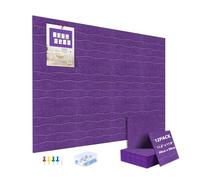 AKONEGE Felt Bulletin Cork Board for Walls 122 x 90 cm, 12 Pack Felt Cork Tiles with Adhesive Tabs & Pins, DIY Vision Board Pinboard for Bedroom, Home & Office Decor,Violet