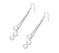 AKOOSY 1 Pair Elegant Tassel Pearl Drop Earrings for Women Lightweight Dangle Earrings for Teens Classic Design for Christmas Birthdays and Special Occasions