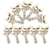 AKOOSY 10 Pcs Butterfly Nail Charms for Women Alloy Manicure Nail Decoration with Decorative Effect, Lightweight Stylish Butterfly Shape Charms for Appointment and Vacation