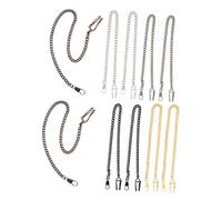 AKOOSY 10 Pcs Vintage Pocket Watch Chains with Pendant Retro Alloy Hanging Chains for Men and DIY Accessories 37.5cm Length Multi-Color Set for Pocket Watches and Handbags