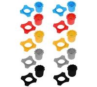 AKOOSY 10 sets Microphone Slip Protective Rings Wireless Rubber Sleeves in Gray Orange Black Red for Conference Stage Interview Use