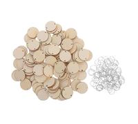 AKOOSY 100pcs Calendar Wood Chips Calendar Circles Discs Birthday Board Tags Tag DIY Decorating Hole Token Hanging Reminder Labels Round Birthday Tracker Board