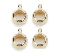 AKOOSY 100pcs DIY Big Hole Pendant Beads Jewelry Pendant Accessories Gold Color 6mm Hole 10mm Outer Diameter Spacer Beads for Necklace Making Craft Supplies