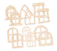 AKOOSY 100pcs DIY Mini Wooden Fairy Garden Doors Unfinished for Trees Balcony Window Decorations Charming Rustic Ornaments for Home Crafting