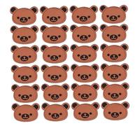 AKOOSY 100pcs Embossed Bear Head PU Leather Labels for Sewing DIY Clothing Bags Shoes Accessories Creative Decorative Tags for Handmade Repairs and Patchwork
