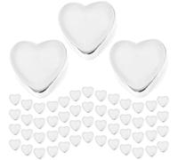 AKOOSY 100pcs Heart Earring Backing Silicone Replacement Earring Backs for Studs Silver Safe for Ears Lightweight for Home DIY Practice and Professional Shops