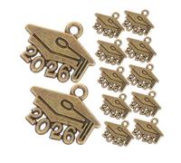 AKOOSY 100pcs Mini Graduation Cap Charms Zinc Alloy Pendants for DIY Jewelry Making Earrings Necklaces Keychains Ornaments Crafts Design