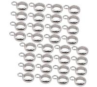 AKOOSY 100pcs Stainless Steel Diy Bail Beads Spacer Beads Loop for Jewelry Making Craft