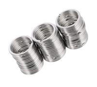 AKOOSY 100pcs Stainless Steel Keychain Rings Split Key Rings for Car Keys Dog Tags DIY Crafts Weather Resistant Corrosion Heavy Duty Flat Keyrings for Home Office Accessories