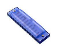 AKOOSY 10hole Plastic Harmonica Musical Toy for Boys and Girls Beginners Educational Music Instrument Blue Diatonic Harmonica Christmas
