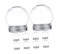 AKOOSY 10pcs Clear Plastic Snow Globe Kit with Screw Cap for DIY Christmas Crafts Transparent Water Globe Candy Jars Fillable Balls for Holiday Party Decorations and Gift Containers