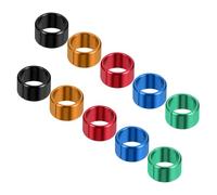 AKOOSY 10pcs Color-coded Aluminum Bird Identification Bands for Pigeons Doves Poultry Lightweight Split Design Leg Rings in Blue Green Orange Black Red for Easy Visual Tracking and Racing