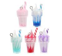 AKOOSY 10pcs DIY Resin Ice Cream Cup Charms 8x28mm Miniature Pendant for Keychain Earrings Necklace Craft Supplies Uk