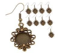 AKOOSY 10pcs Earring Bezel Pendant Tray Vintage Bezel Setting Tray for Jewelry Making Earrings Hook Base Diy Accessory