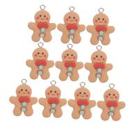 AKOOSY 10Pcs Gingerbread Man Jewelry Charms DIY Findings for Earrings Necklaces Keychains Festive Craft Accessories for Christmas Birthday Handmade Jewelry Making