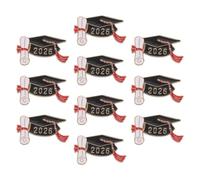 AKOOSY 10pcs Graduation Cap Brooches Metal Alloy Lapel Pins for Class of Graduates Elegant Collar Badge Accessories for Women Men High School College Celebration