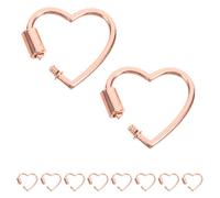 AKOOSY 10pcs Heart Screw Lock Carabiner Clips Alloy Pendant Connector Charms with Secure Screwbolt Closure Bracelet and Necklace Clasps Versatile Keyring and Purse Charm Fasteners