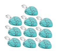 AKOOSY 10PCS Heart Shaped Crystal Stone Pendants Natural Water Agate Charms for DIY Jewelry Making Earrings Necklace Accessories with Polished Romantic Design