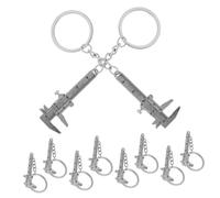 AKOOSY 10pcs Mini Vernier Caliper Keychain Compact Portable Measurement Gadget Keyring for Men Women Backpack Hanging Ornament Creative Multipurpose Tiny Ruler Tool