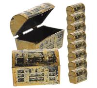 AKOOSY 10pcs Miniature Treasure Chest Models for Doll Houses Smooth Surface Decorative Pirate Boxes for Desktop Aquarium Decor and Mini House Scenes Realistic Tiny Accessories for Party