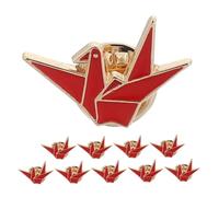 AKOOSY 10pcs Origami Crane Lapel Pins Creative Alloy Brooch Lightweight Cute Pins for Backpacks and Clothes Decorative Badge Versatile Fashion Accessory for Daily Wear