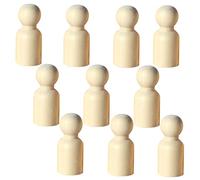 AKOOSY 10Pcs Unfinished Wooden Peg Dolls for DIY Crafts Blank Miniature Figures for Imaginative Play for Arts Painting and Home Decoration