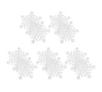 AKOOSY 10pcs White Christmas Snowflake Iron-on Embroidered Patches for Clothing, Versatile Cloth Appliques for DIY Projects and Clothing Decoration, Elegant Winter Holiday Accessories