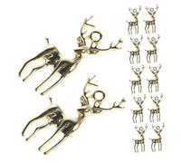 AKOOSY 12 Pcs Alloy Deer Pendant Accessories for Jewelry and Bracelet Making Lightweight Golden Hanging Charms for DIY Crafting and Keychain Designs