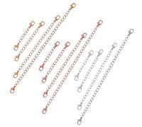 AKOOSY 12 Pcs Alloy Necklace Extender Chains with Mixed Gold Silver Rose Gold Jewelry Extenders for DIY Crafting and Jewelry Making Accessories