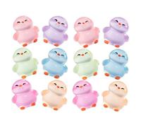 AKOOSY 12 Pcs Glow Dark Miniature Penguin Figurines Resin Animal Statues for Micro Landscape Softly Illuminated Fairy Garden Decorations Collectible Compact Design