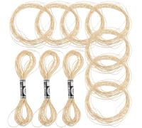 AKOOSY 12pcs 8-Meter 12-Strand Metallic Embroidery Thread Set for Manual Sewing DIY Cross Stitch Gold Color Craft Threads for Hand Sewing and Needlework