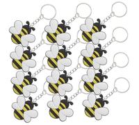 AKOOSY 12pcs Cute Cartoon Bee Keychain Lightweight Metal Key Ring Pendant for Bag Decoration Gift and Adorable Accessories for Family and Friends