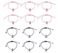 AKOOSY 12pcs Handmade Braided Rope Awareness Bracelets Adjustable Mental Health Ptsd Wristbands for Men Women Inspirational Knotted Cord Jewelry for Suicide Prevention Support and Unity