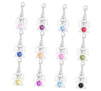 AKOOSY 12pcs Heart Guardian Angel Wing Charms Pendant with Lobster Clasp for DIY Jewelry Making Crafts, Mixed Colors, Wedding and Party Favors