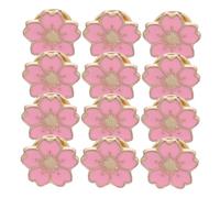 AKOOSY 12pcs Japanese Cherry Blossom Brooch Pins Alloy Flower Badge for Women Cute Enamel Pins for Clothes Bags Hats Stylish Accessories for Uniforms and Backpacks