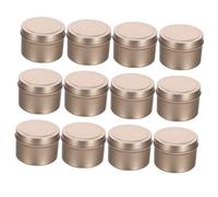 AKOOSY 12pcs Rose Gold Candle Tin Jars for Candle Making Empty Round Containers for Aromatherapy Soy Wax Small Reusable Storage for Cosmetics Spices and Craft Supplies