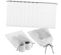 AKOOSY 12pcs Semi-Clear Drawstring Shoe Bags Travel Storage Organizers Lightweight Dustproof Shoe Drawstring Storage Bags for Towels Toiletries Packing