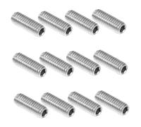 AKOOSY 12pcs Stainless Steel Electric Bass Guitar Bridge Screws Fine Thread Saddle Height Adjustment for Stable Intonation and String Fixing Replacement Parts
